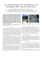 Low-Altitude Ground-UAV LoRa Path Loss over Mountainous Hills with and without Snow
