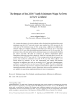 The Impact of the 2008 Youth Minimum Wage Reform in New Zealand