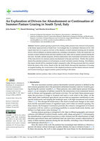 An Exploration of Drivers for Abandonment or Continuation of Summer Pasture Grazing in South Tyrol, Italy