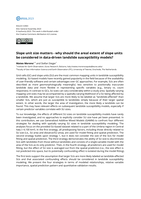 Slope unit size matters - why should the areal extent of slope units be considered in data-driven landslide susceptibility models?