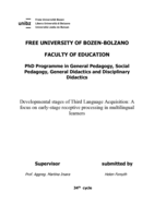 Developmental Stages of Third Language Acquisition: a focus on early-stage receptive processing in multilingual learners
