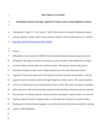 How much is too much? Estimating tourism carrying capacity in urban context using sentiment analysis