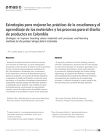 Estrategias para mejorar las prácticas de la enseñanza y el aprendizaje de los materiales y los procesos para el diseño de productos en Colombia