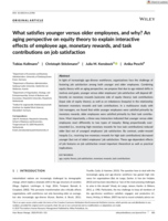 What satisfies younger versus older employees, and why? : An aging perspective on equity theory to explain interactive effects of employee age, monetary rewards, and task contributions on job satisfaction