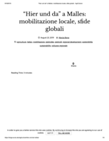“Hier und da” a Malles: mobilitazione locale, sfide globali