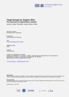Target groups for organic wine: the importance of segmentation analysis