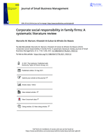 Corporate social responsibility in family firms: a systematic literature review
