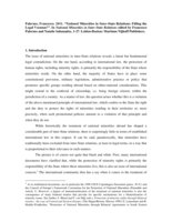 National Minorities In Inter-State Relations: Filling The Legal Vacuum?