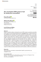 Are Narcissistic CEOs Good or Bad for Family Firm Innovation?