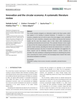 Innovation and the circular economy: a systematic literature review