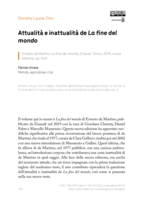 Attualità e inattualità de La fine del mondo