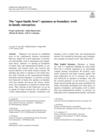 The “open family firm”: openness as boundary work in family enterprises