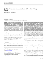 Quality of experience management in mobile content delivery systems