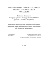 Il fenomeno delle ripetizioni nella scuola secondaria di secondo grado in provincia di Trento: uno sguardo alle dinamiche pedagogiche