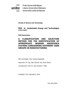 A classification and selection method for the identification of appropriate worker assistance systems considering different user groups in manufacturing
