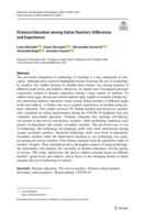 Distance Education among Italian Teachers: Differences and Experiences