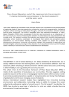 Place-Based Education: Out of the classroom into the community: Fostering horizontal connectedness to the local community and the wider world