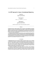 An ASP Approach to Query Completeness Reasoning