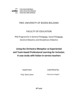 Living the Orchestra Metaphor as Experiential and Team-based Professional Learning for Inclusion: a case study with Italian in-service teachers