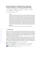 Startup Digi-Dojo: A Digital Space Supporting Practice and Research of Startup Remote Work