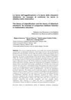 La teoria dell'oggettivazione e la teoria delle situazioni didattiche: Un esempio di confronto tra teorie in didattica della matematica