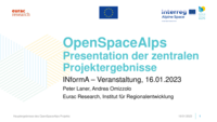OpenSpaceAlps. Presentation der zentralen Projektergebnisse