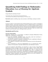 Quantifying Solid Findings in Mathematics Education: Loss of Meaning for Algebraic Symbols