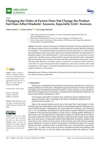 Changing the order of factors does not change the product but does affect students’ answers, especially girls’ answers