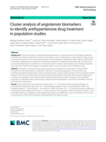 Cluster analysis of angiotensin biomarkers to identify antihypertensive drug treatment in population studies