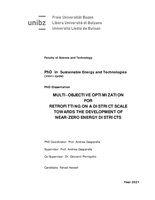 Multi-objective optimization for retrofitting on a district scale towards the development of near-zero energy districts
