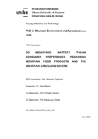 Do mountains matter?: Italian consumer preferences regarding mountain food products and the mountain labelling scheme