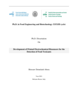 Development of Printed Electrochemical Biosensors for the Detection of Food Toxicants
