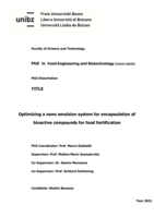 Optimizing a nano emulsion system for encapsulation of bioactive compounds for food fortification