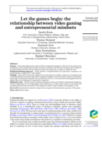 Let the games begin: the relationship between video gaming and entrepreneurial mindsets