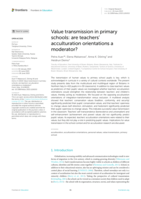 Value transmission in primary schools: Are teachers’ acculturation orientations a moderator?