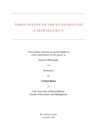 Three essays on the economics of cybersecurity