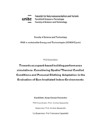 Towards occupant-based building performance simulations: considering Spatial Thermal Comfort Conditions and Personal Clothing Adaptation in the Evaluation of Sun-Irradiated Indoor Environments