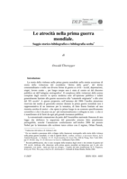 Le atrocità nella prima guerra mondiale: Saggio storico-bibliografico e bibliografia scelta