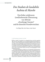 Das Staduto de laudabilæ bachetæ di Marebe: Eine bisher unbekannte (nord)italienische Übersetzung von 1614 der «Enneberger Statuten» und ihr deutscher Fremdwortschatz