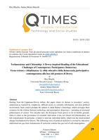 Technoscience and Citizenship: A Dewey-inspired Reading of the Educational Challenges of Contemporary Participatory Democracy = Tecno-scienze e cittadinanza: Le sfide educative della democrazia partecipativa contemporanea alla luce del pensiero di Dewey
