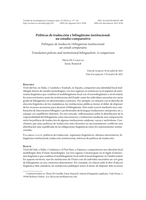 Políticas de traducción y bilingüismo institucional: un estudio comparativo