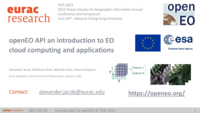 openEO API: An introduction to EO cloud computing and applications