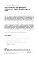 Digital Offerings and Mandatory Disclosure: A Market-Based Critique of MiCA