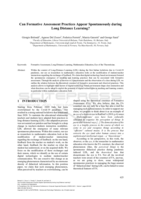 Can Formative Assessment Practices Appear Spontaneously during Long Distance Learning?