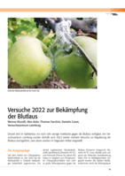 Versuche 2022 zur Bekämpfung der Blutlaus