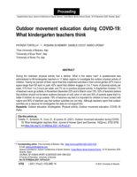 Outdoor movement education during COVID-19: What kindergarten teachers think