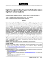 Improving enjoyment during physical education lesson in primary school students