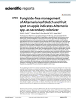Fungicide-free management of Alternaria leaf blotch and fruit spot on apple indicates Alternaria spp. as secondary colonizer