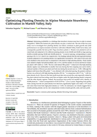 Optimizing Planting Density in Alpine Mountain Strawberry Cultivation in Martell Valley, Italy