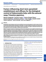 Factors influencing short-term parasitoid establishment and efficacy for the biological control of Halyomorpha halys with the samurai wasp Trissolcus japonicus